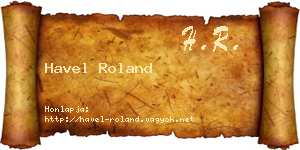 Havel Roland névjegykártya